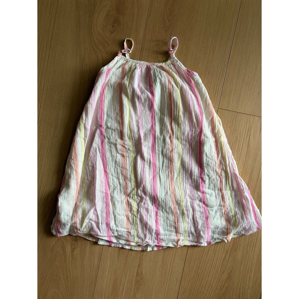 Juicy Couture Girls size 6 Pastel Striped Spaghetti Strap Summer Dress
